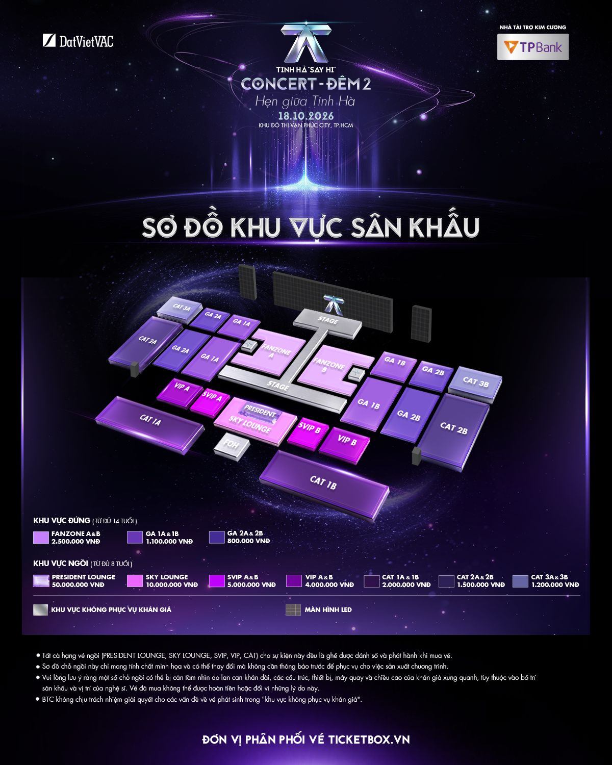 Tinh Hà "Say Hi" Concert - Đêm 2 - sơ đồ sự kiện 1